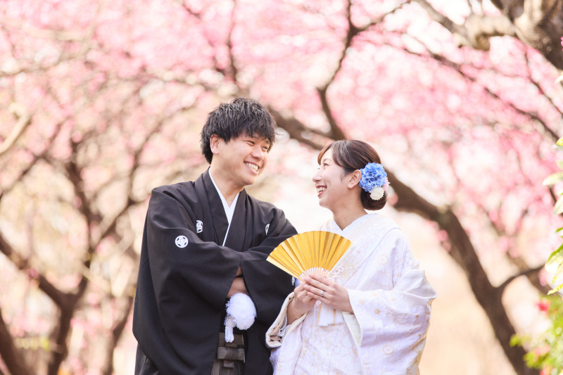 八坂の塔付近＆河津桜にて前撮り♫