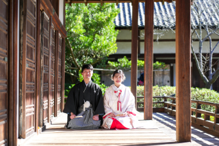 毘沙門堂にて　白無垢ロケ