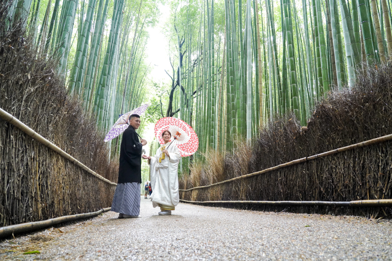 嵐山にて　和装1点ロケ