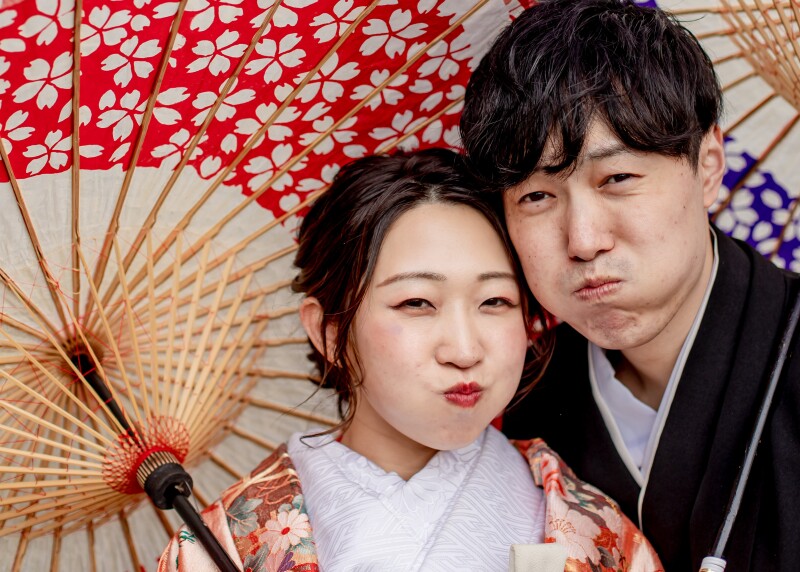 頬っぺたを膨らまして