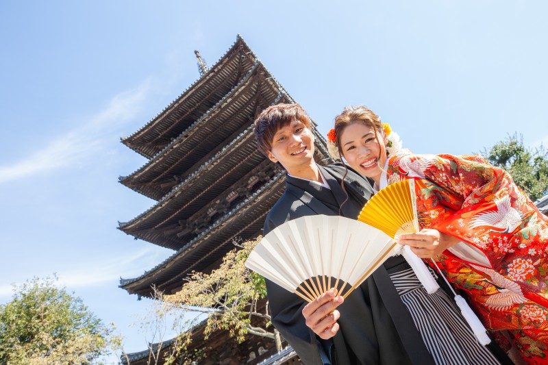 五重塔をバックに！