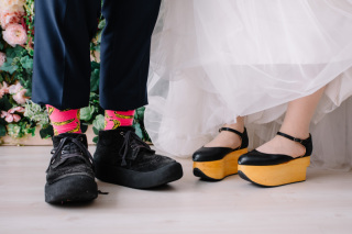 お2人らしい前撮り！スタジオで撮影