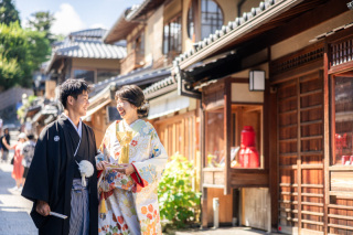 笑顔が素敵な和装前撮り　京都祇園にて