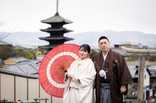 白無垢&times;八坂の塔周辺！