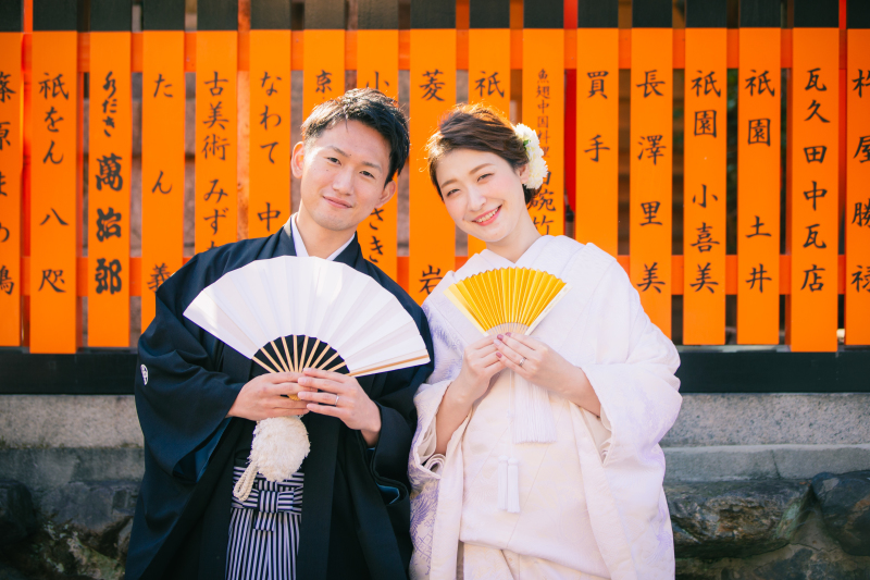 可愛く京都の町並みで