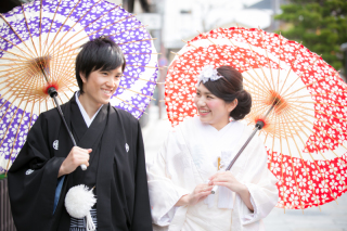 祇園にて白無垢と色打掛