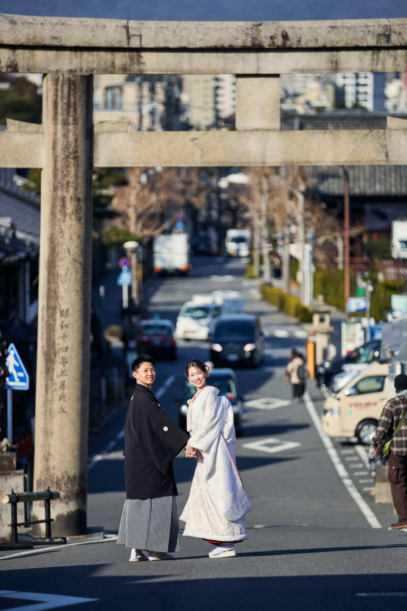 八坂の塔周辺で撮影開始