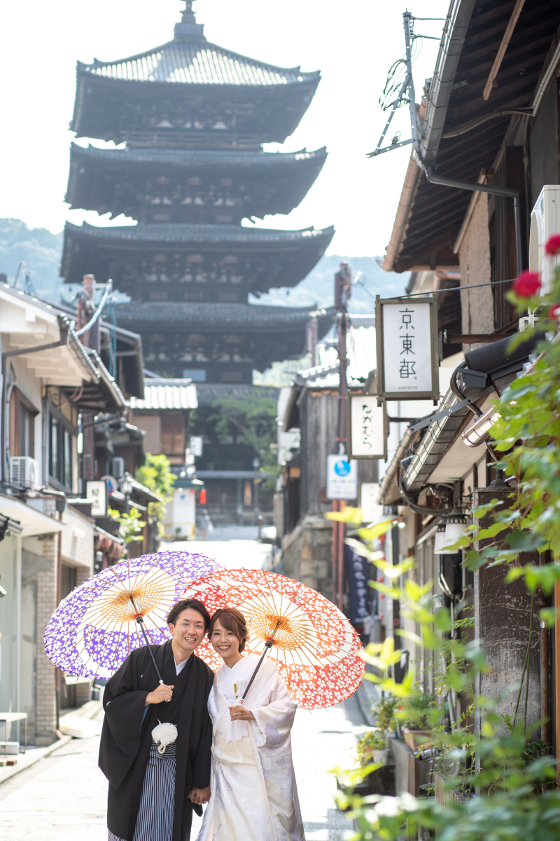 五重塔をバックに