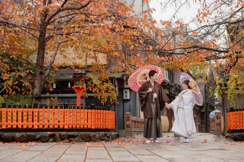 白無垢で和装ロケ