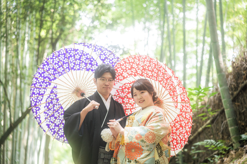 色打掛で嵐山ロケ