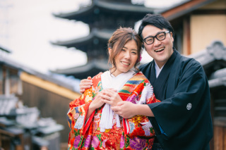 八坂の塔周辺とスタジオで撮影！