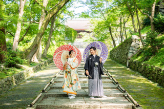 毘沙門堂にて　９月のロケ撮影