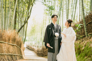 白無垢で撮影♡　嵐山にて