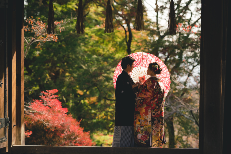 色づく京都、毘沙門堂で撮影
