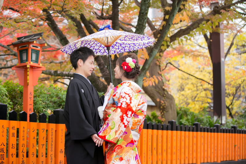 祇園巽橋　紅葉前撮り