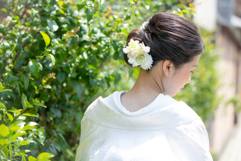 綿帽子の次は洋髪で