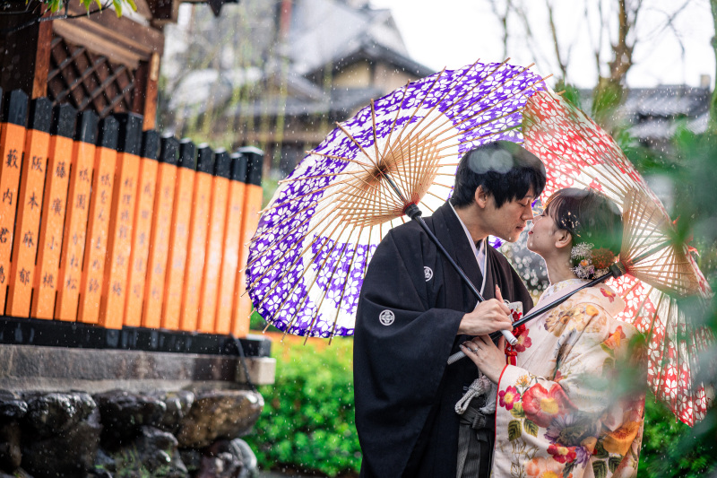 小雨の中撮影!祇園にて