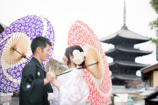 八坂の塔周辺で前撮り