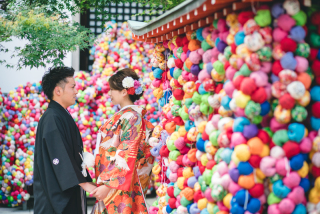 八坂の塔周辺でロケ