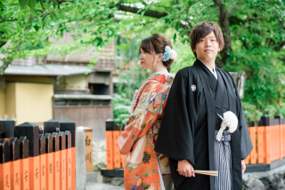 京都らしさ満載の祇園で撮影