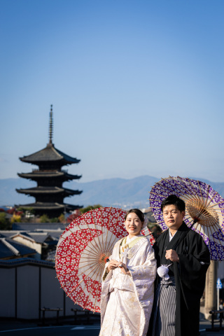 八坂の塔周辺での和装前撮り