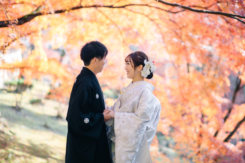 毘沙門堂での和装前撮りとアンティークチャペルでの洋装前撮り