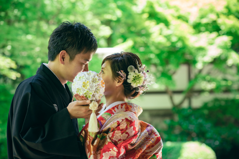 ブーケで隠して♡