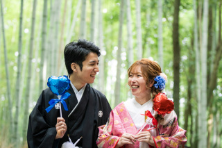 嵐山で色打掛ロケ！