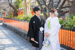 白無垢でロケ！