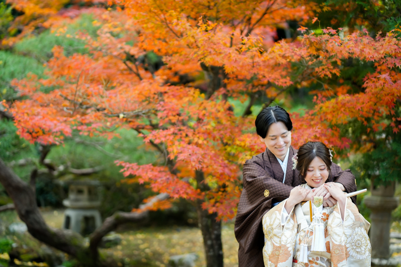 紅葉シーズン！色打掛で撮影！