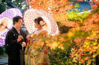 和装、ドレス２点で麗らかに♩　　毘沙門堂、スタジオ撮影