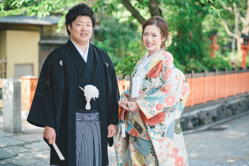 祇園の新緑バックで