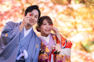 毘沙門堂で和装ロケ♪