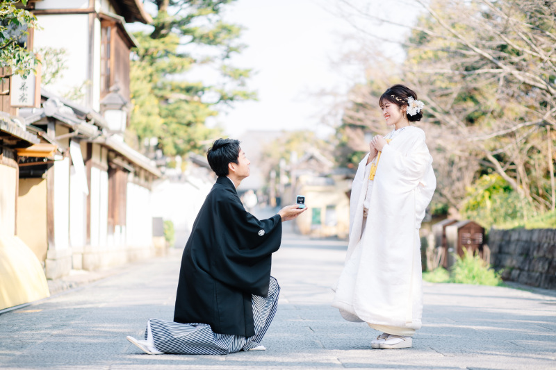 八坂の塔付近で楽しむ前撮り