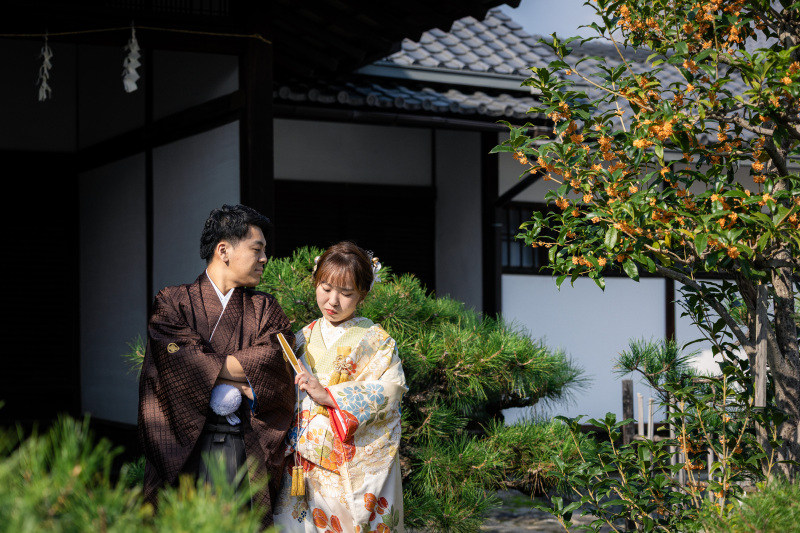 立本寺での和装　アンティークチャペルでの洋装