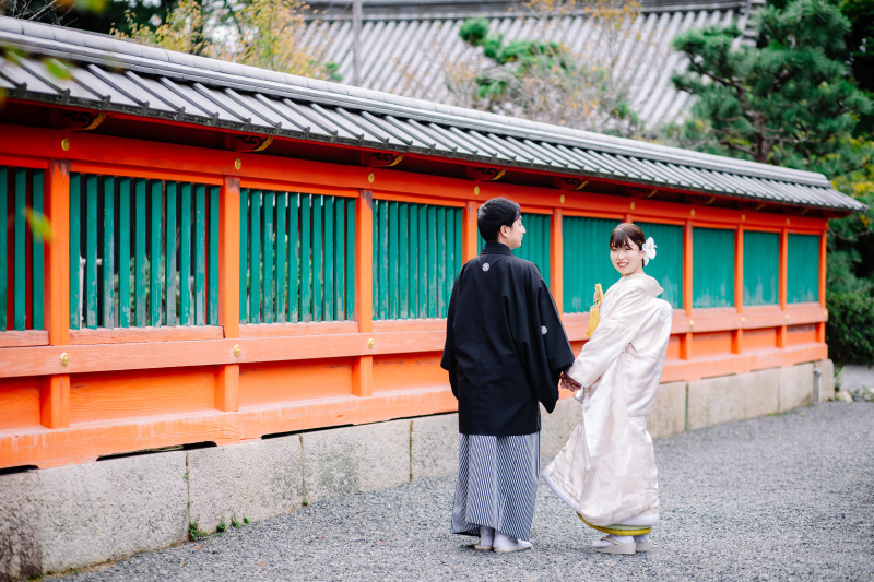 毘沙門堂にて白無垢ロケ