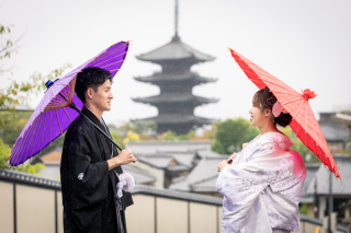 八坂の塔周辺での和装前撮り
