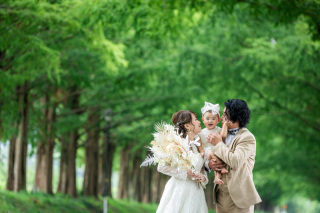 和装と洋装で前撮り♪