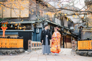 冬季シーズン　祇園で和装ロケ