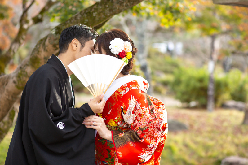 お扇子を使ったショット