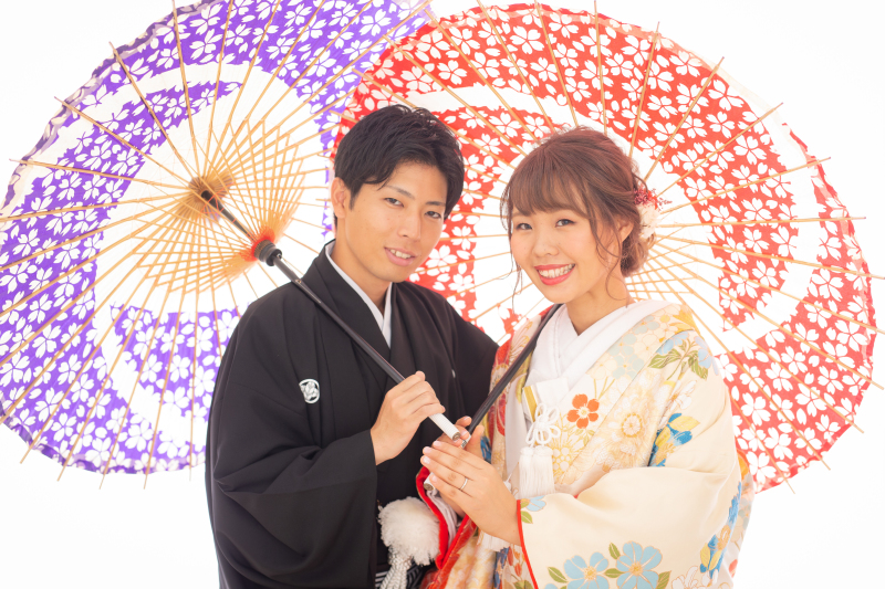 番傘を使ってのカット