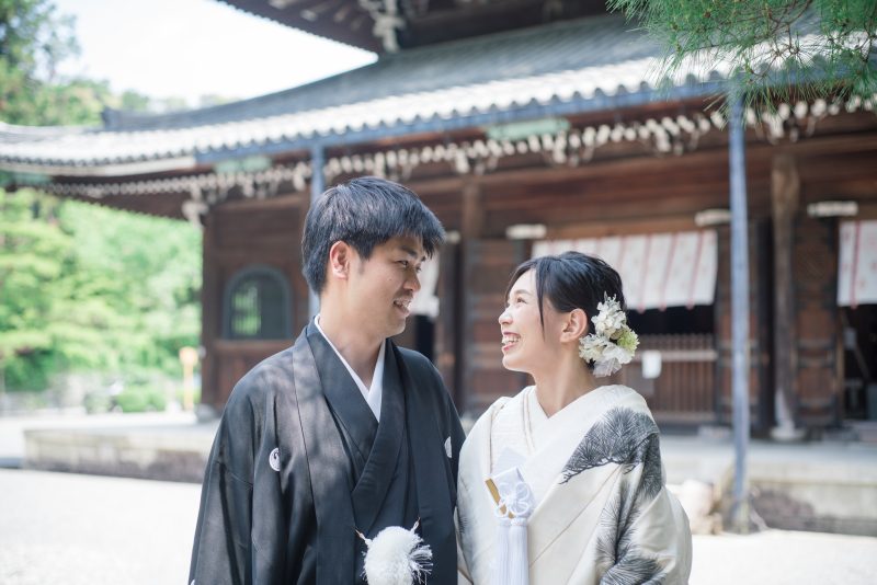 新緑の神社仏閣で撮影