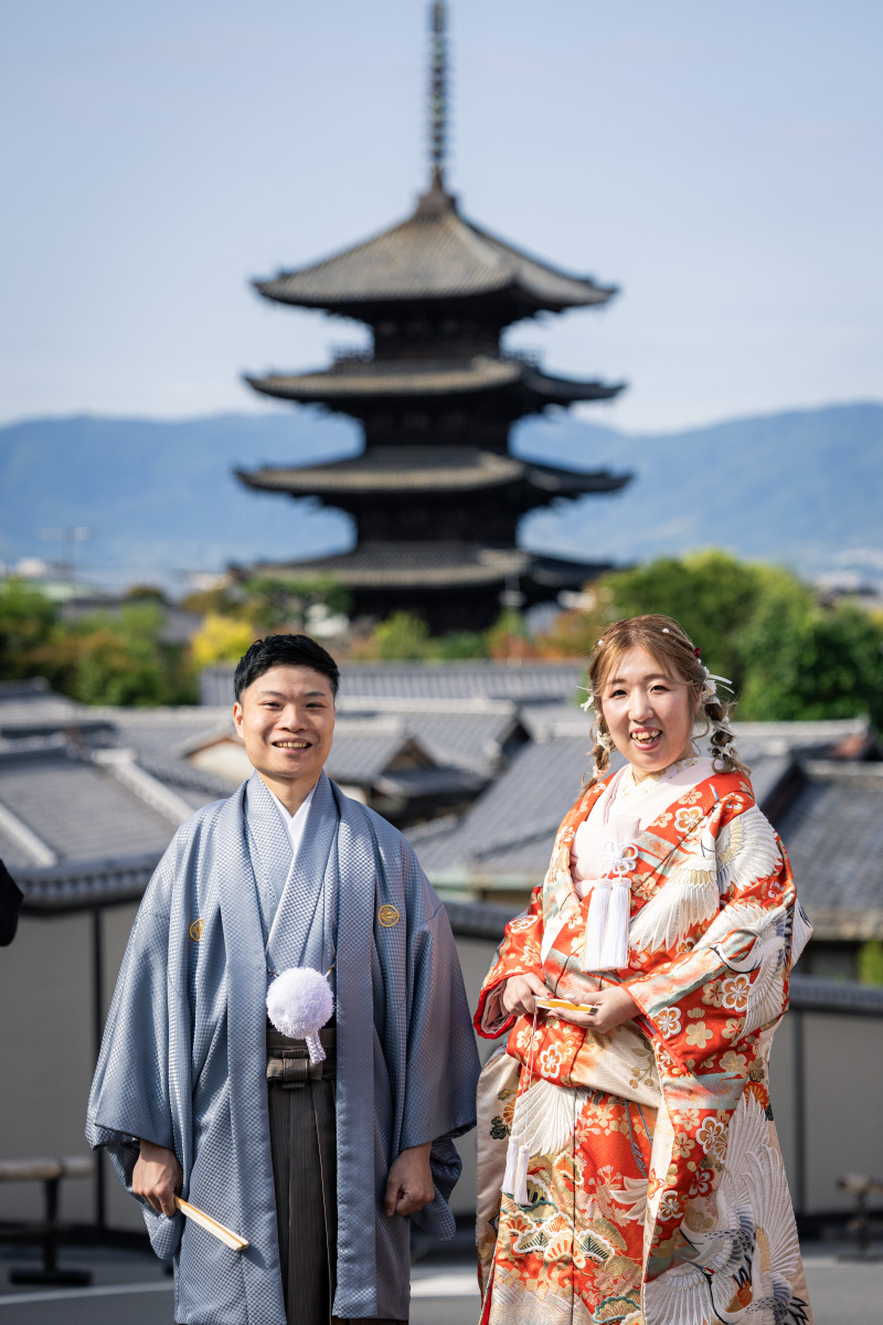 八坂の塔周辺での和装前撮り