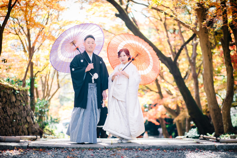 毘沙門堂で紅葉前撮り♡