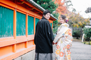 京都の毘沙門堂での和装前撮り