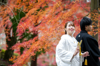 毘沙門堂にて　白無垢前撮り