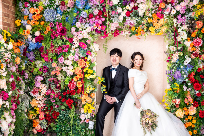 お花に囲まれて