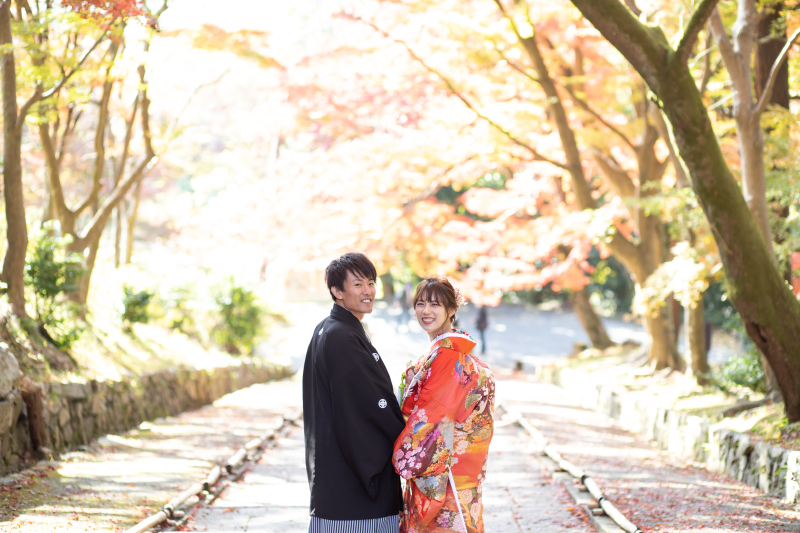 照らされた紅葉とともに...