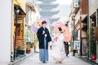 白無垢で前撮りロケ