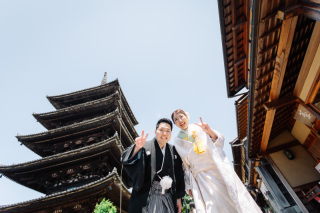 八坂の塔付近にて白無垢撮影♬